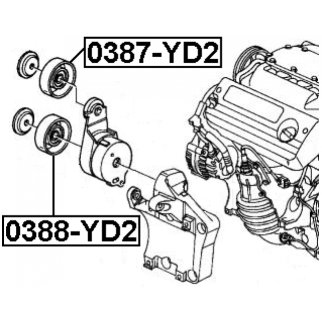 Ролик-натяжитель ручейкового ремня FEBEST 0387-YD2 фото 2
