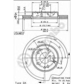 Диск тормозной brembo 09.4869.34 фото
