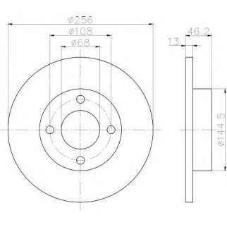 Диск тормозной передний не вентилируемый Hella 8DD 355 100-581 фото