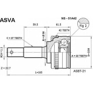 ШРУС НАРУЖНЫЙ 22x56x27 фото