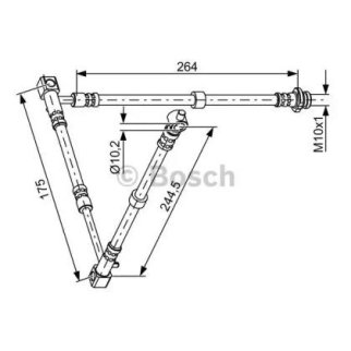 Шланг тормозной передний левый BOSCH 1 987 481 836 фото