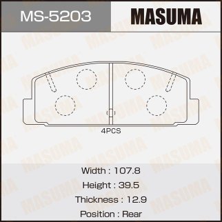 Колодки тормозные к-кт Masuma MS-5203 фото