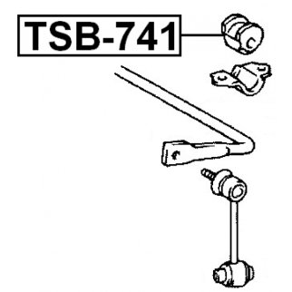 Втулка (сайлентблок) заднего стабилизатора FEBEST TSB-741 фото 2 Втулка (сайлентблок) заднего стабилизатора FEBEST TSB-741 фото 2