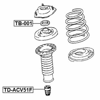 Подшипник опоры переднего амортизатора FEBEST TB-001 фото 2