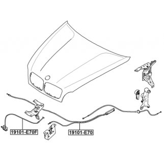 Трос привода открывания замка капота BMW X5 E70 2006-2013 FEBEST 19101-E70F фото 2 Трос привода открывания замка капота BMW X5 E70 2006-2013 FEBEST 19101-E70F фото 2