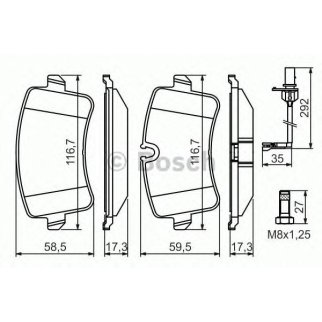 Колодки тормозные задние дисковые к-кт BOSCH 0 986 494 446 фото