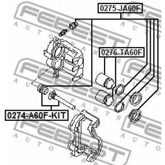 Втулка направляющей суппорта FEBEST 0274-A60F-KIT фото
