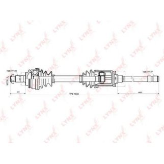 Полуось передняя правая LYNXauto CD-1416 фото