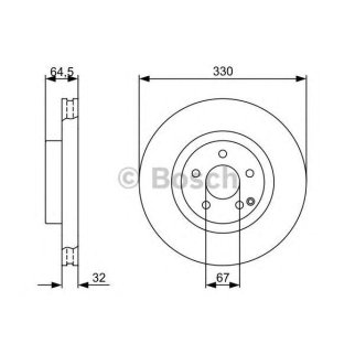 Диск тормозной передний вентилируемый BOSCH 0 986 479 332 фото