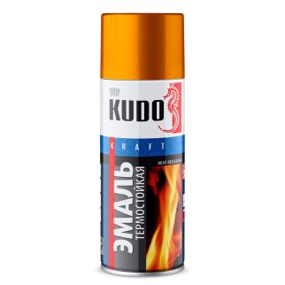 Эмаль термостойкая золотая 520 мл KUDO KU5007 фото