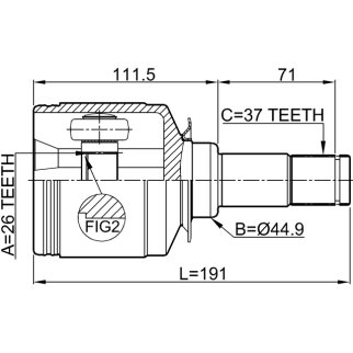 Шрус внутренний 26x44.9x37 фото 2