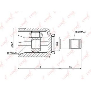 ШРУС внутренний передний LYNXauto CI-3703 фото