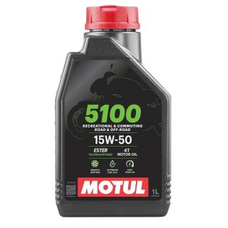 Масло моторное Motul 5100 4T 15W-50 синтетическое 1 л 112158 фото
