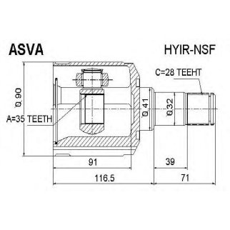 ШРУС внутренний ASVA HYIR-NSF фото