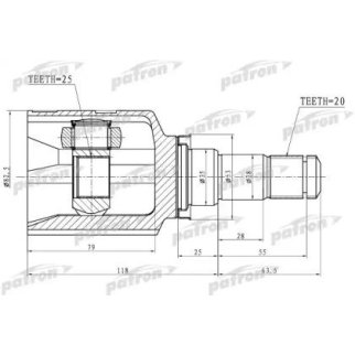 ШРУС внутренний левый 20X35X25 TOYOTA ISIS ANM10/ZGM10/ZGM11/ZNM10 04- фото