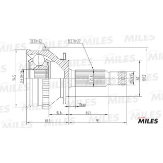 ШРУС HYUNDAI SANTA FE I 2.0CRDI-2.7 01-06 нар. +ABS фото