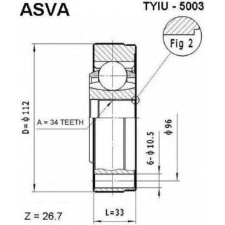 ШРУС внутренний ASVA TYIU-5003 фото