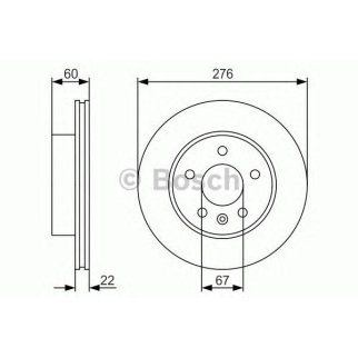 Диск тормозной передний вентилируемый BOSCH 0 986 479 R95 фото