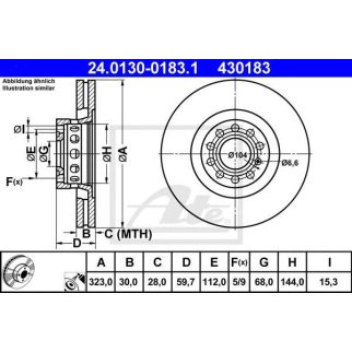 Диск тормозной передн, AUDI: A6 S6 Plus quattro 94-97, A6 Avant S6 Plus quattro 94-97, A8 2.5 TDI/2.5 TDI quattro/2.8/2.8 quattro/3.3 TDI quattro/3.7/3.7 quattro/4 фото