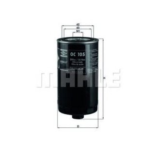 Фильтр масляный MAHLE OC 105 фото 2