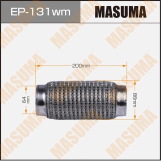 Гофра глушителя 3-х слойная 64х200 3-х слойная, wiremesh, interlock, 64х200 MASUMA EP-131wm фото