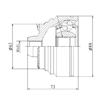 ШРУС для а/м BMW 5 G30 (16-) (наруж. перед.) (GO 2600) фото 3