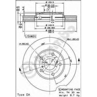 Диск тормозной brembo 09.7931.11 фото