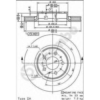 Диск тормозной brembo 09.8642.11 фото