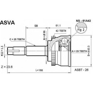 ШРУС НАРУЖНЫЙ 23x55x25 фото