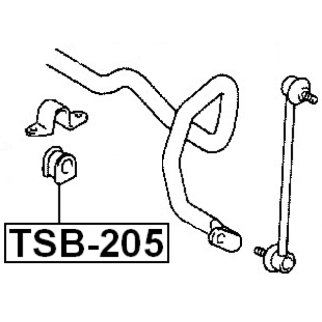 Втулка (сайлентблок) переднего стабилизатора FEBEST TSB-205 фото 2