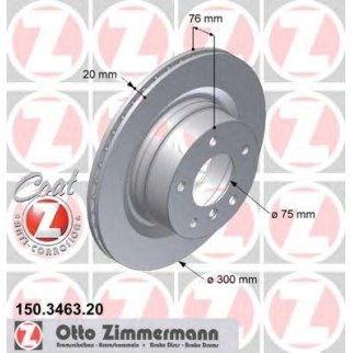 150.3463.20_диск тормозной !задн. 300x20/76-5x120  MINI Cooper/One 1.4-1.6i/1.6D 07> фото