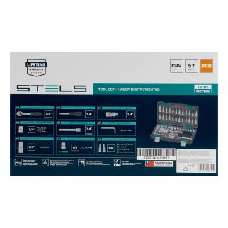 Набор инструмента 1/4", CrV, пластиковый кейс 57 предм. STELS фото 19