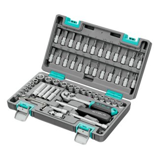 Набор инструмента 1/4", CrV, пластиковый кейс 57 предм. STELS фото
