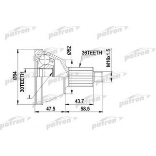 Шрус привода PATRON PCV1413 фото