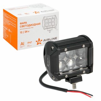 Фара светодиодная (балка) двухрядная, 6LED 4D линза, 18W (98х78х65) 12/24V (ALED042) фото