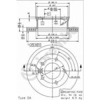 Диск тормозной brembo 09.9618.24 фото