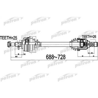 Полуось передняя левая PATRON PDS0529 фото