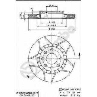 Диск тормозной передний вентилируемый Brembo 09.5148.76 фото