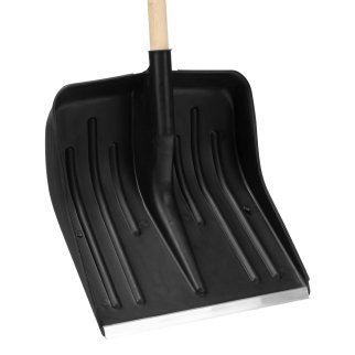 Лопата снеговая пластиковая 420х425х1550мм деревянный черенок СИБРТЕХ фото 3
