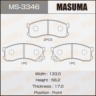 Колодки тормозные передние к-кт Masuma MS-3346 фото