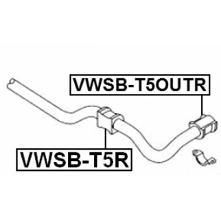 Втулка (сайлентблок) заднего стабилизатора FEBEST VWSB-T5R фото 2 Втулка (сайлентблок) заднего стабилизатора FEBEST VWSB-T5R фото 2