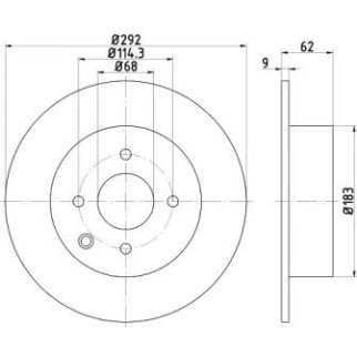 Диск тормозной задний Hella 8DD 355 122-981 фото