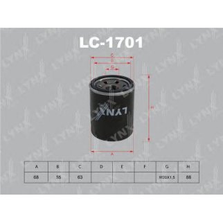 Фильтр масляный LYNXauto LC-1701 фото