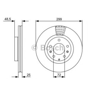 Диск тормозной передний вентилируемый BOSCH 0 986 479 542 фото