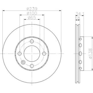 Диск тормозной передний вентилируемый MINTEX MDC916 фото