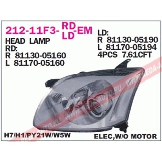 Фара правая DEPO 212-11F3R-LD-EM фото
