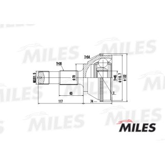 ШРУС CITROEN JUMPER/FIAT DUCATO/PEUGEOT BOXER 1.9TD-2.8TDI 94- нар. +ABS 1800 фото