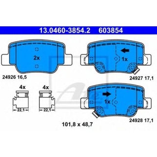 Колодки тормозные дисковые задн, TOYOTA: VERSO 1.6/1.8/2.0 D-4D/2.2 D-4D/2.2 D-CAT 09- фото