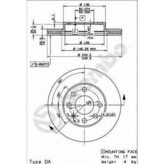 Диск тормозной brembo 09.8635.10 фото