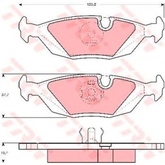 Колодки тормозные задние дисковые к-кт TRW GDB299 фото